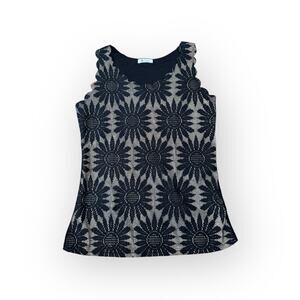 Valentine Sunflower Mesh Tank Sheer Back Black Gold Gothic Dark Academia Small